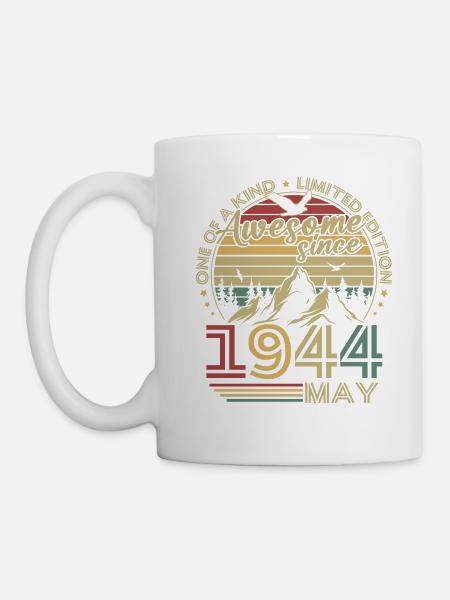 Vintage Mai 1944 Rétro Cadeau Anniversaire - Mug blanc - blanc