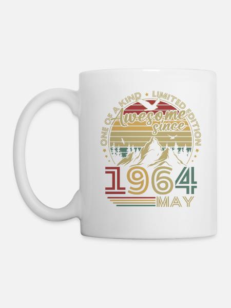 Vintage Mai 1964 Rétro Cadeau Anniversaire - Mug blanc - blanc