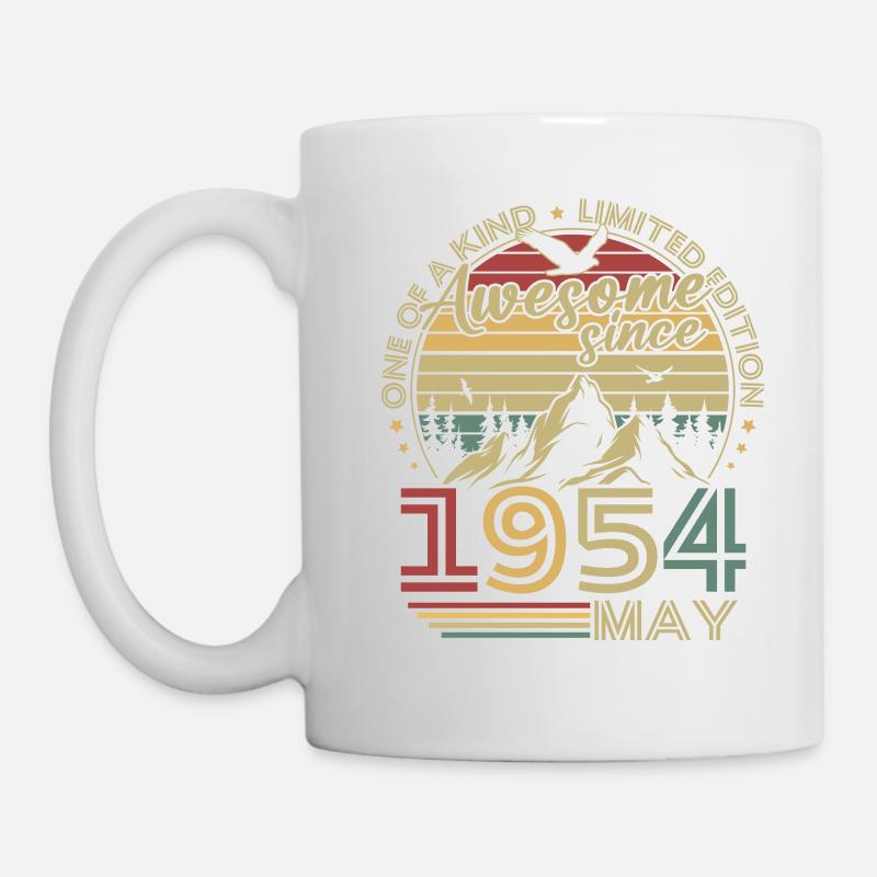 Vintage Mai 1954 Rétro Cadeau Anniversaire - Mug blanc - blanc
