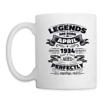90e anniversaire homme légende avril Vintage 1934 - Mug blanc - blanc - Gauche