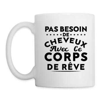 Glatze Mann Humor Humorvolle Haare Glatze - Tasse - Weiß - Links