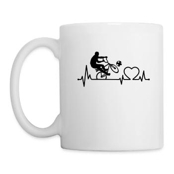 Radball Herzschlag Radballer - Tasse - Weiß - Links