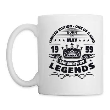 Geburtstag 1959 Mai 1959 Jahrgang 1959 Legende 59 - Tasse - Weiß - Links
