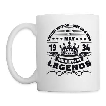 Mai 1934 Millésime 1934 Anniversaire 1934 Légende 34 - Mug blanc - blanc - Gauche