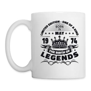 Anniversaire 1974 Mai 1974 Millésime 1974 Légende 74 - Mug blanc - blanc - Gauche