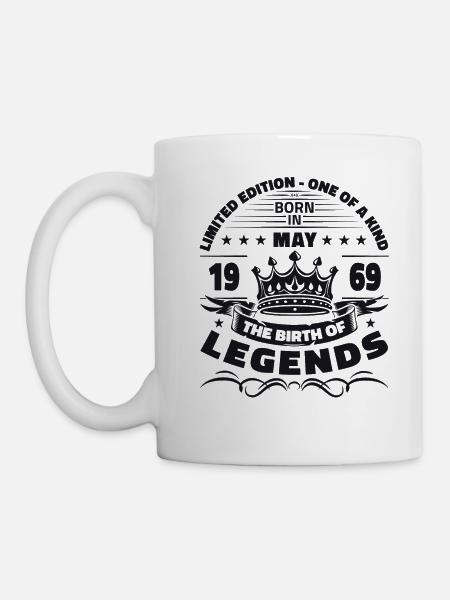 Geburtstag 1969 Mai 1969 Jahrgang 1969 Legende 69 - Tasse - Weiß