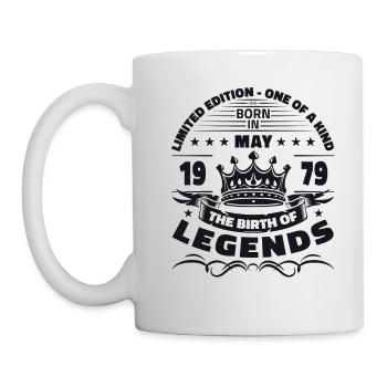 Geburtstag 1979 Mai 1979 Jahrgang 1979 Legende 79 - Tasse - Weiß - Links