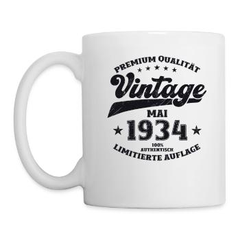 Vintage Mai 1934 Jahrgang 1934 Geburtstag 1934 - Tasse - Weiß - Links
