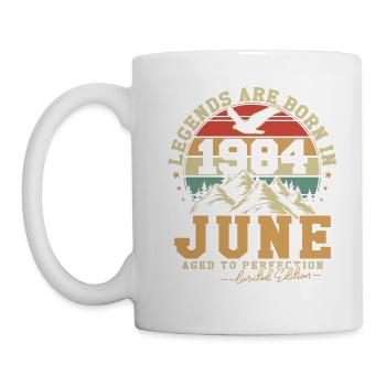 Juin 1984 Vintage Rétro Anniversaire 1984 Cadeau - Mug blanc - blanc - Gauche