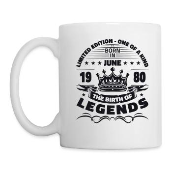Légendes Juin 1980 Millésime 1980 Anniversaire 1980 - Mug blanc - blanc - Gauche