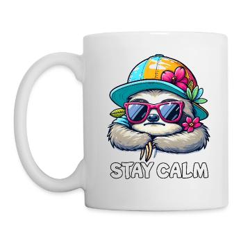 Faultier - Tasse - Weiß - Links