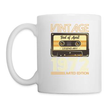 Cassette 53ème Anniversaire Légende Avril Vintage 72 - Mug blanc - blanc - Gauche