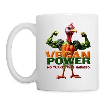 Vegan Power Turkey - Mug - white - Left