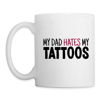 Mon père déteste mes tatouages tatoueur amant - Mug blanc - blanc - Gauche