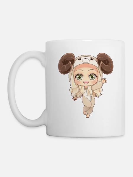 MOSBIES cadeau horoscope zodiacal Bélier - Mug blanc - blanc