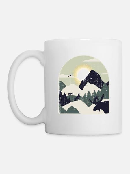 Nature forêt montagne randonnée - Mug blanc - blanc