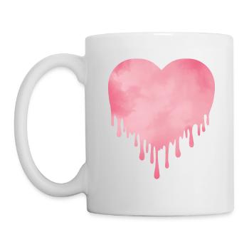Tropfendes rosa Herz - Tasse - Weiß - Links
