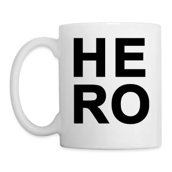 Big Bold Hero Black Text 2x2 Square. - Mug - white - Left