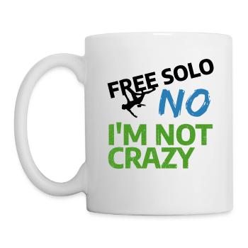 Free Solo NO I'm not crazy - Kletter T-Shirt - Tasse - Weiß - Links