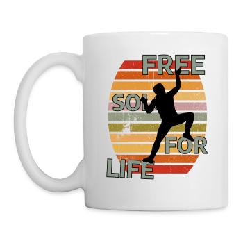 FREE SOLO FOR LIVE - Kletter T-Shirt - Tasse - Weiß - Links