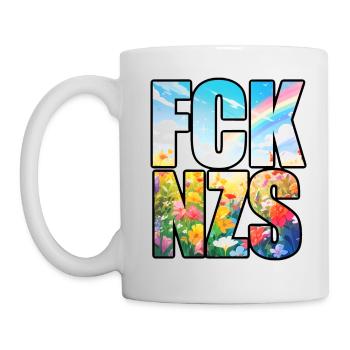 WORLD Rainbow Colorful FCK NZS LGBTQIA+ - Mug - white - Left