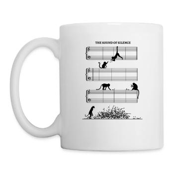 Sound Of Silence sheet music without notes with monkeys - Mug - white - Left