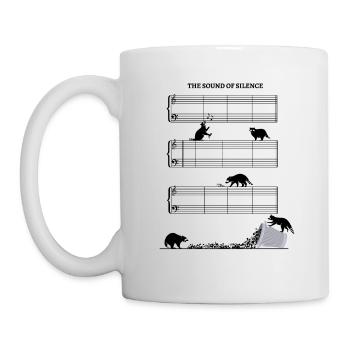 Sound Of Silence Notenblatt ohne Noten Waschbären - Tasse - Weiß - Links