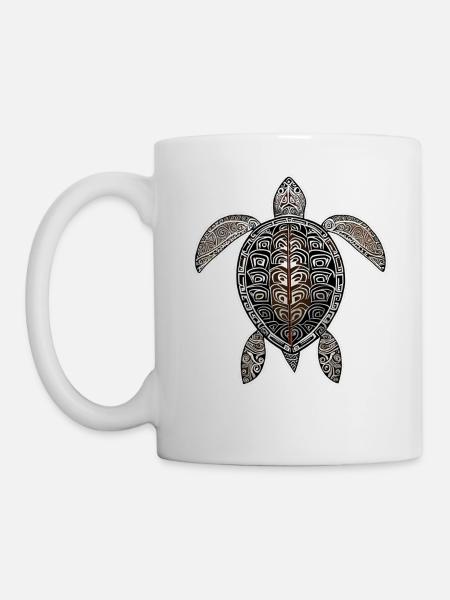 Symbole maori Tortue I - Mug blanc - blanc