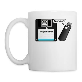 Disque lecteur clé USB père - Mug blanc - blanc - Gauche