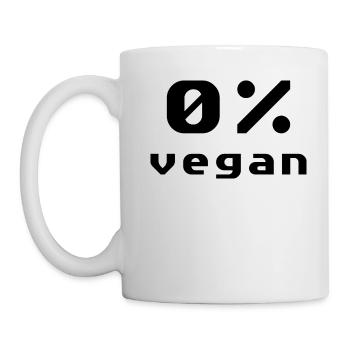 Anti vegan Null Prozent - Tasse - Weiß - Links