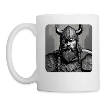 Fier Viking avec des cornes casque berserker germanique - Mug blanc - blanc - Gauche
