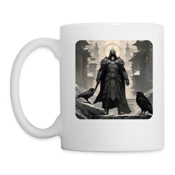Proud dark knight with ravens - Mug - white - Left