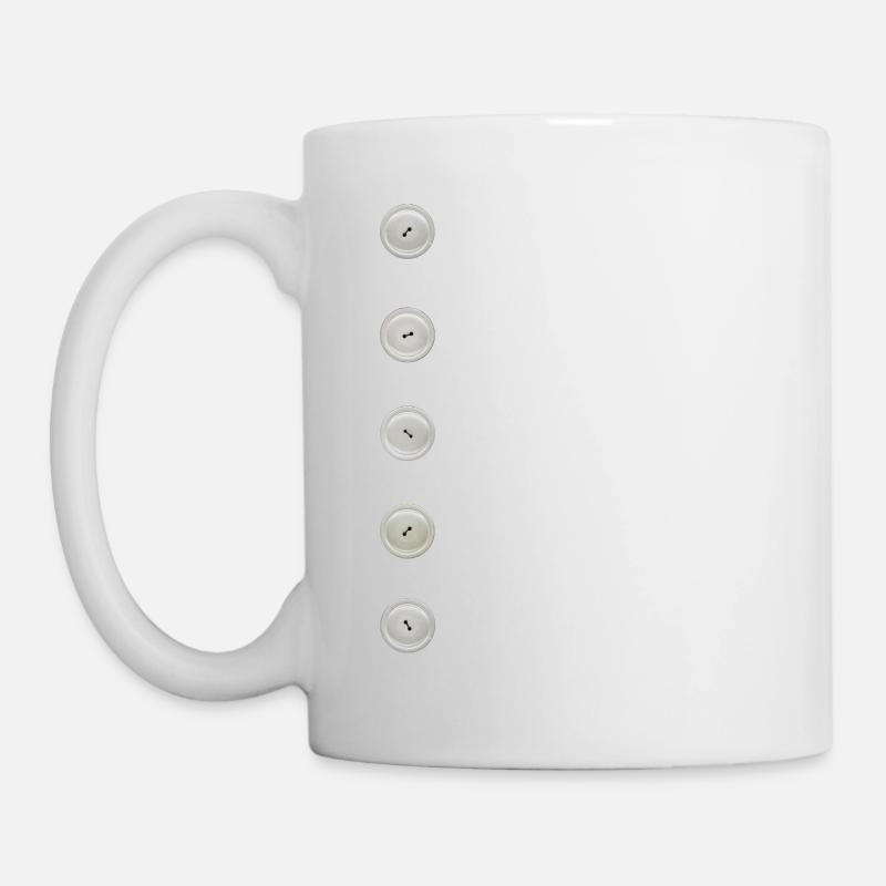 Knopf Knöpfe Illusion 5 Fake Punkte lustig schick - Tasse - Weiß