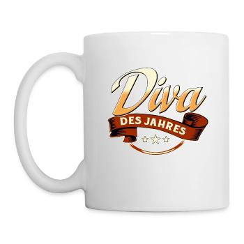 Diva des Jahres RAHMENLOS Geschenk - Tasse - Weiß - Links