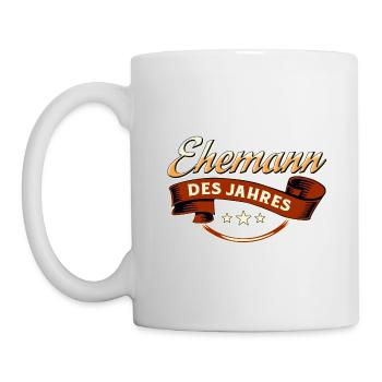 Ehemann des Jahres RAHMENLOS Geschenk - Tasse - Weiß - Links