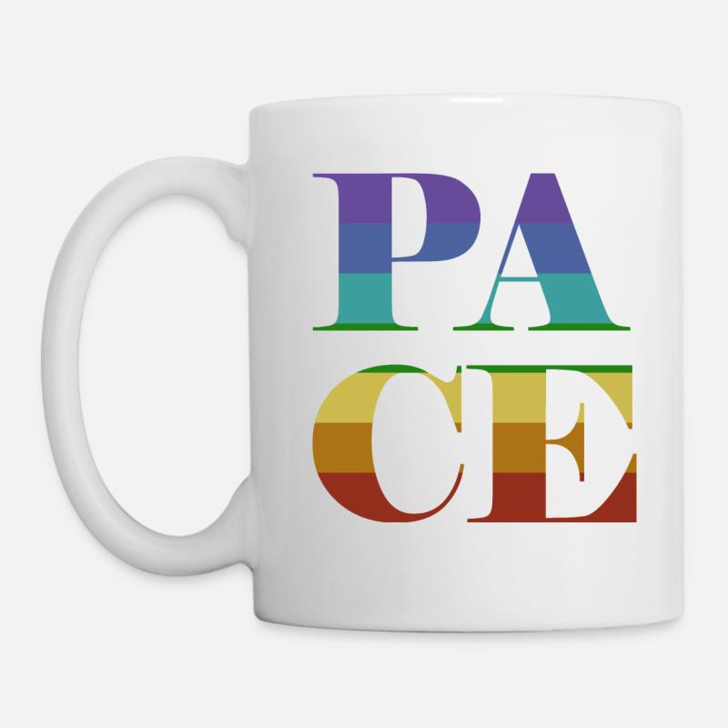 Pace in großen bunten Buchstaben - Tasse - Weiß