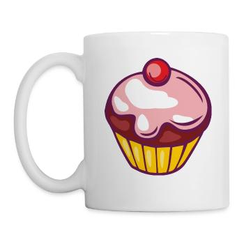 Petit gâteau rose - Mug blanc - blanc - Gauche