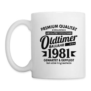 OLDTIMER 1981 LUSTIG 41 JAHRE GEBURTSTAG GESCHENK - Tasse - Weiß - Links