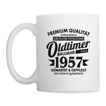 OLDTIMER 1957 LUSTIG 65 JAHRE GEBURTSTAG GESCHENK - Tasse - Weiß - Links