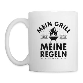 MEIN GRILL MEINE REGELN BBQ CHEF KOCH GRILLMEISTER - Tasse - Weiß - Links