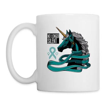 No Longer Silent, Unicorn, Sexual Assault Awarenes - Mug - white - Left