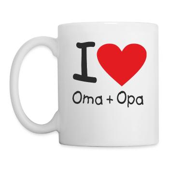 CD - I love Oma und Opa - Herz international - - Tasse - Weiß - Links