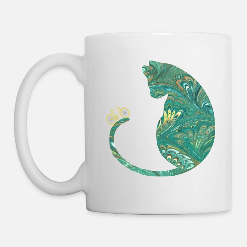 chat et vélo e 71 - Mug blanc - blanc