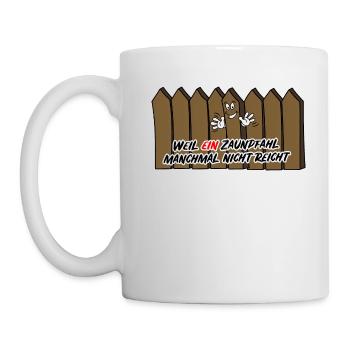 A wink with the fence post cartoon drawing - Mug - white - Left
