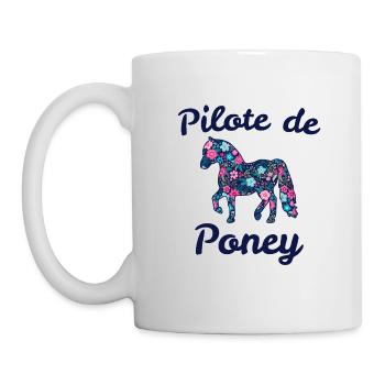 Pilote de poney - Mug blanc - blanc - Gauche