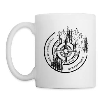 Compass Mountains - Tasse - Weiß - Links