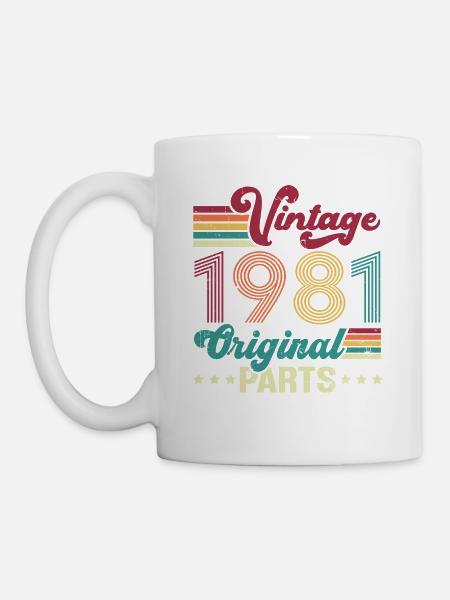 Vintage 1981 Original, Geburtstagsgeschenk - Tasse - Weiß