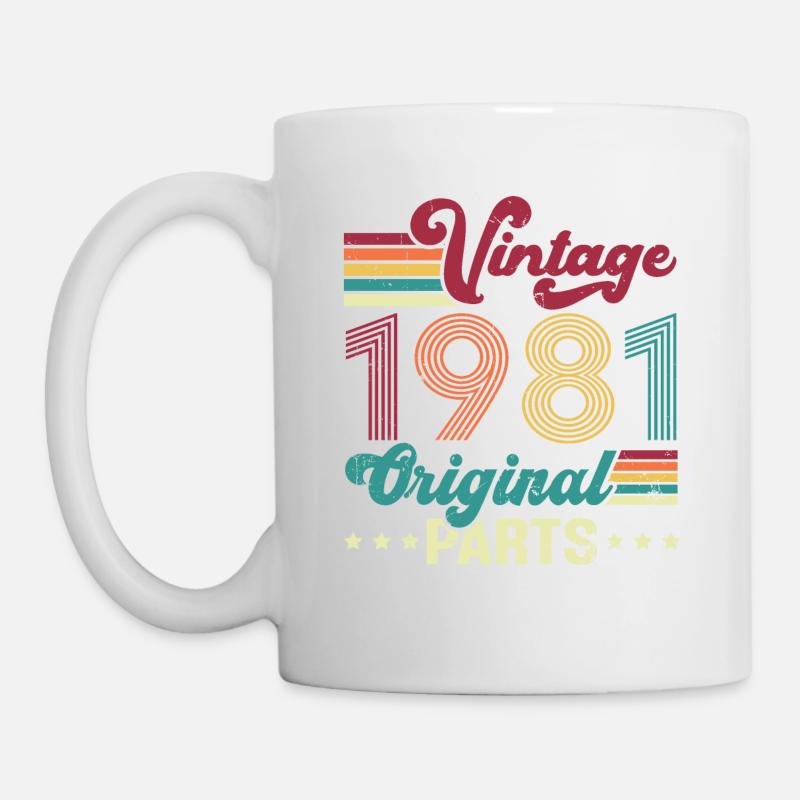 Vintage 1981 Original, Geburtstagsgeschenk - Tasse - Weiß