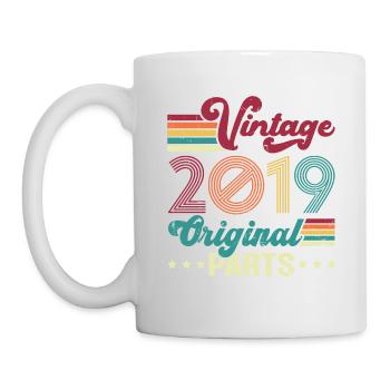 Vintage 2019 Original, Geburtstagsgeschenk - Tasse - Weiß - Links