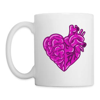 Cœur Cerveau - Mug blanc - blanc - Gauche